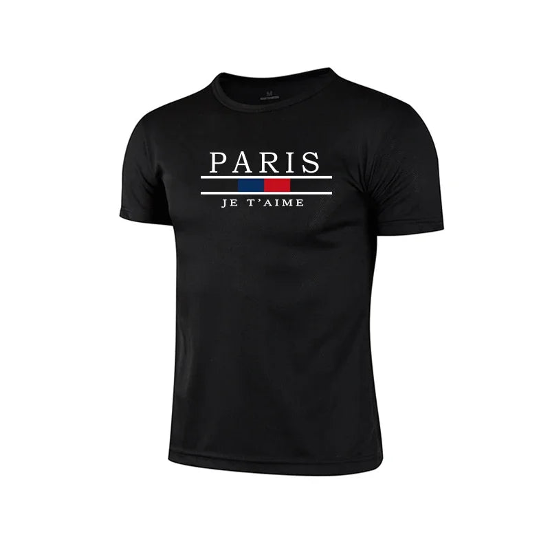 Summer New Mens T-shirt Printing Casual Short Sleeve Outdoor Jogging Marathon Clothing 2026 Daily Quick-Drying Cycling Mesh Tees