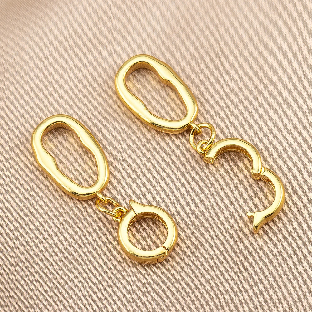 1/3pcs 18K Gold Color Plated Irregular Oval Clasp Connectors for DIY Jewelry Making Necklace Bracelet Accessories Supplies