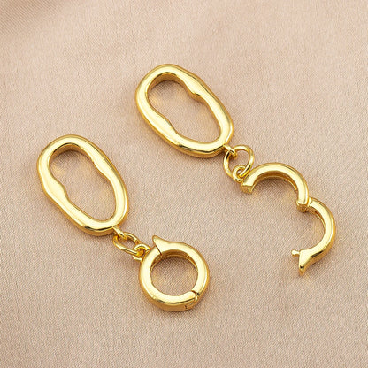 1/3pcs 18K Gold Color Plated Irregular Oval Clasp Connectors for DIY Jewelry Making Necklace Bracelet Accessories Supplies