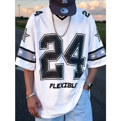 2026 Summer New Men's V-Neck T-Shirt 3D Pattern Printing Street Casual Fashion Comfortable  Breathable Short Sleeve