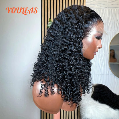 Lagos Hairline Burmese Curly Human Hair Wig 13x4 Lace Frontal Glueless Wig Human Hair Spiral Curls Deep Wave Wigs For Woman