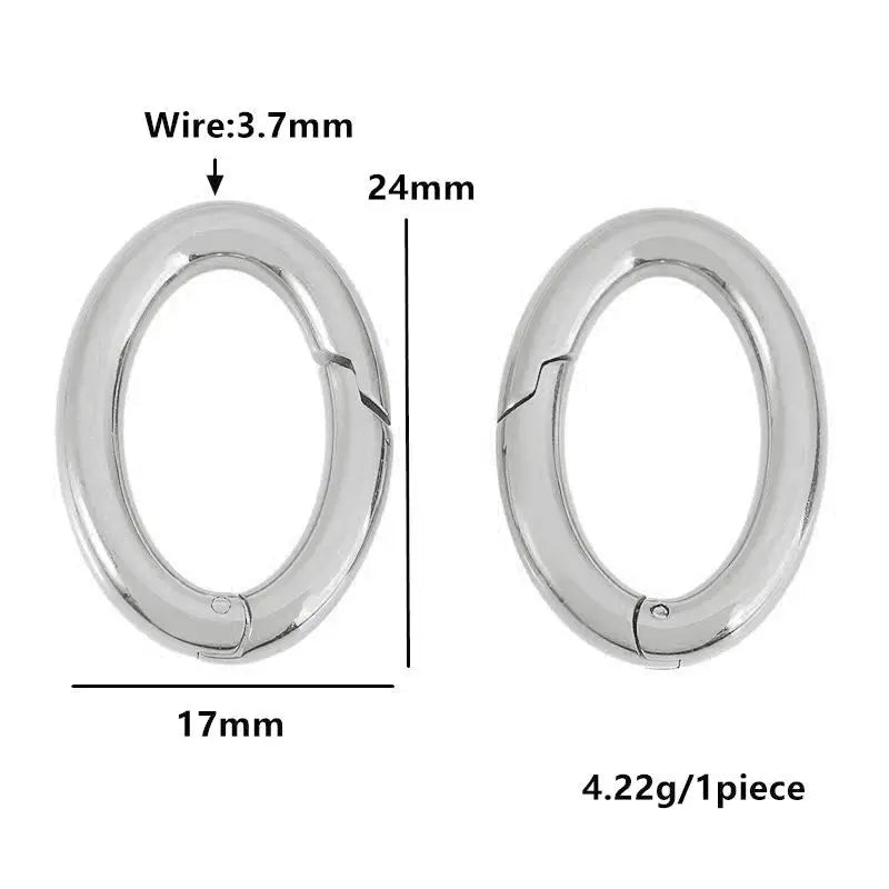 2pcs Stainless Steel Clasp Strong Oval Heart Round Polished Lobster Clasp Hook Connector DIY Necklace Jewelry Making Accessories