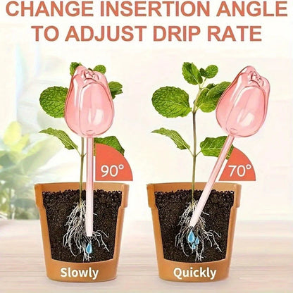 Garden Pink Tulip Plant Watering Balls, Suitable For Indoor Outdoor Plants, Automatic Plant Drippers, And Automatic Watering