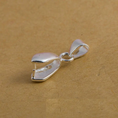 10Pcs 925 Stering Silver Plated Copper Pendant Pinch Bail Clasps Necklace Hooks Clips Connectors DIY Jewelry Making Accessories