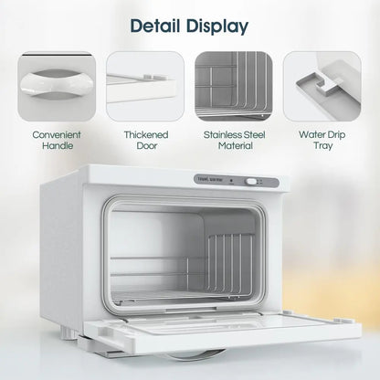 Compact 8L White Towel Warmer Cabinet for Spa, Beauty Salon, and Home Use