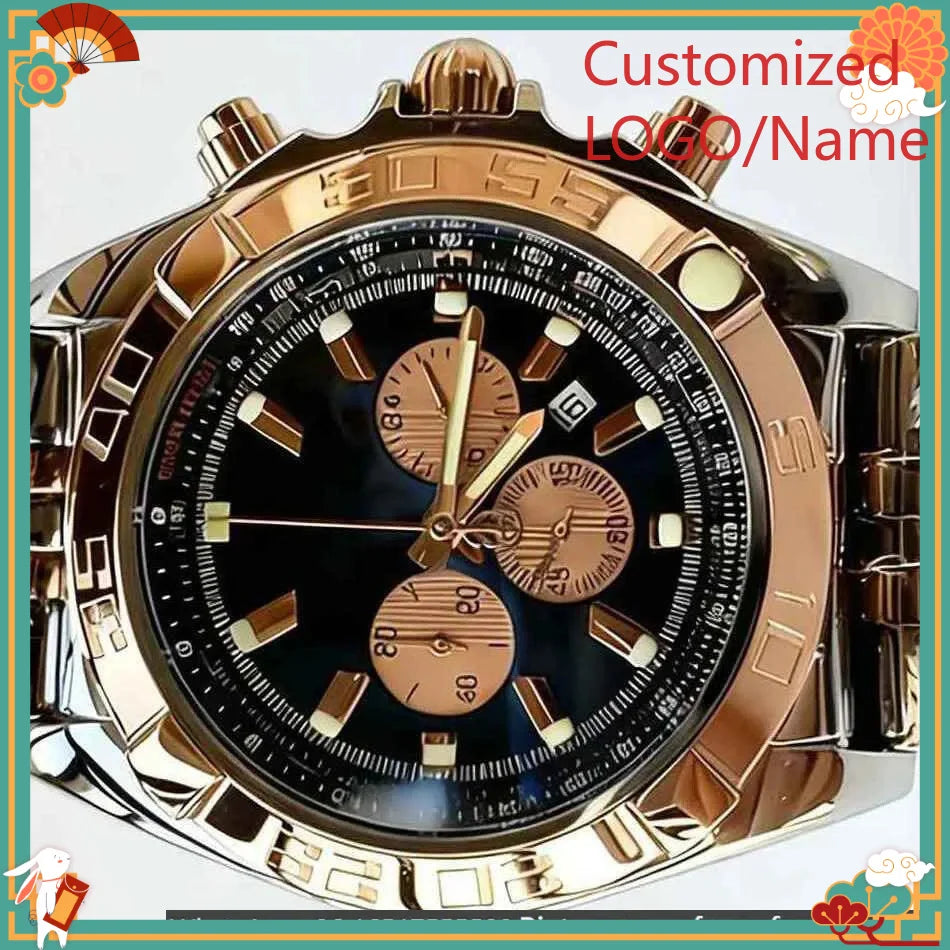DONG Store 45mm Men's Quartz Movement 904l Stainless Steel  Luxury Watches-b Customized Watch