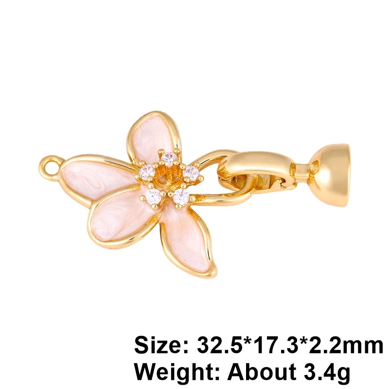 Juya Handmade Decorative Flower Connector Fastener Lock Hooks Clasps Accessories For DIY Women Fashion Needlework Jewelry Making