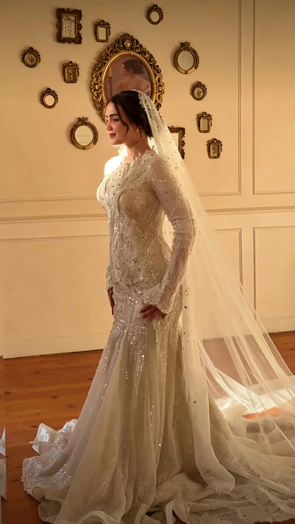 Luxury Beaded Lace Mermaid Wedding Dresses Sparkly Crystal Chapel Train Detachable Bridal Gown Vestidos De Novia Customized