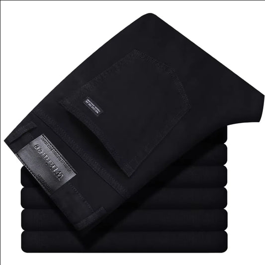 2026 New Business Men's Jeans Casual Straight Stretch Fashion Classic Blue Black Work Denim Pant Trousers Male  Clothing