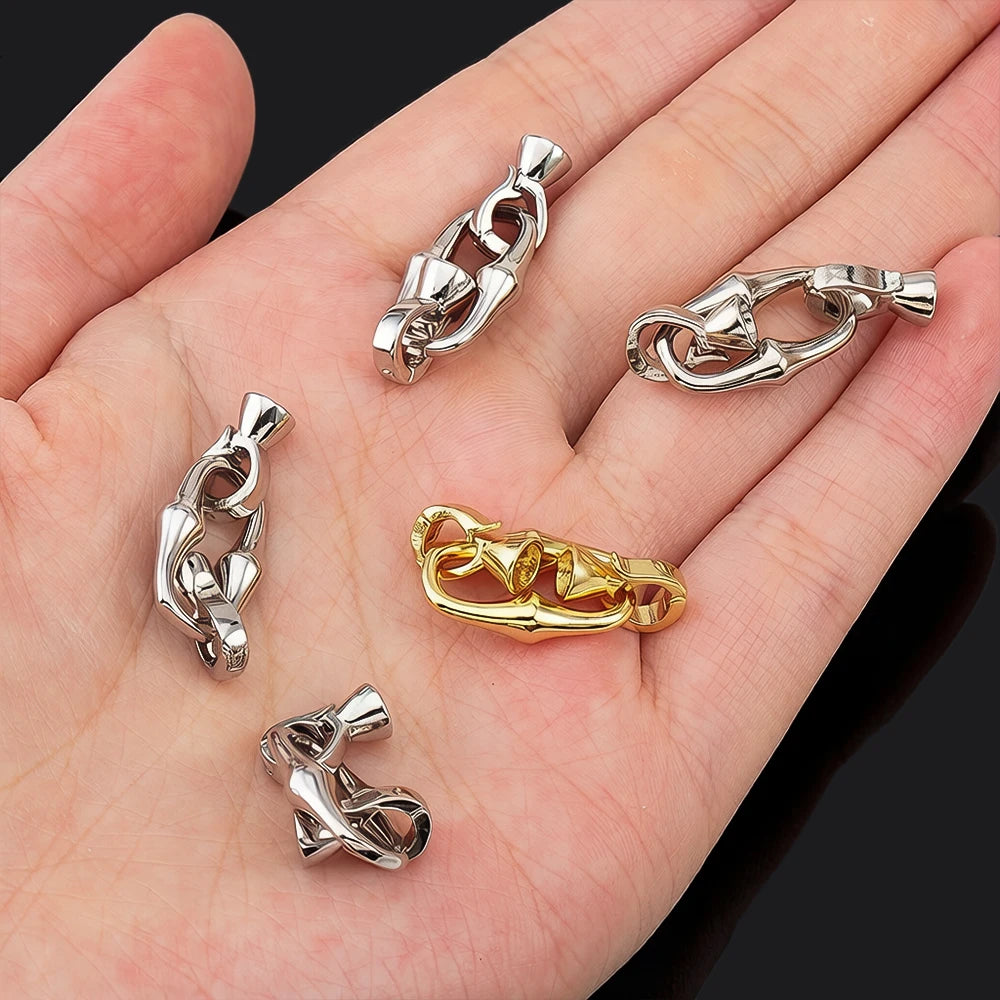 1 Pcs Copper Gold Color Plated Double-headed Bamboo Joint Buckle Pearl Necklace Bracelet Closing Buckle DIY Jewelry Accessories