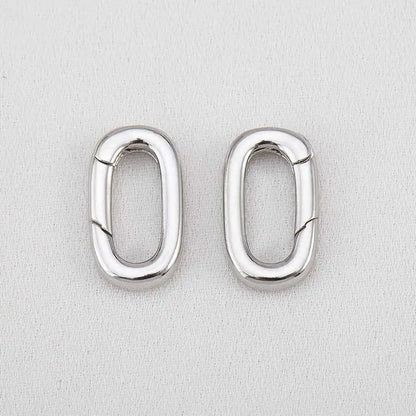2pcs 18K Gold Plated Filled Oval Carabiner Necklace Clasps Spring Ring Pearl Enhancer Connector for DIY Jewelry Bracelet Making