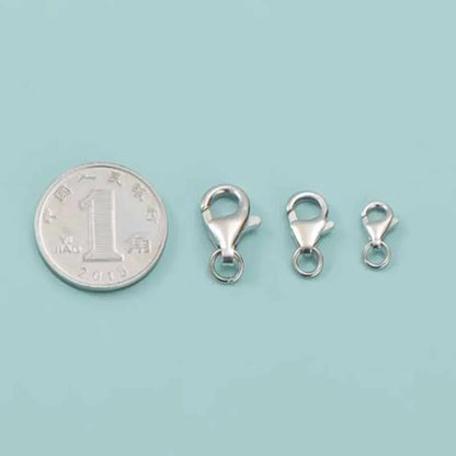 2pcs Genuine Real Pure Solid 925 Sterling Silver Lobster Buckle Clasps Claw Gold Buckles Connector Jewelry Making Findings