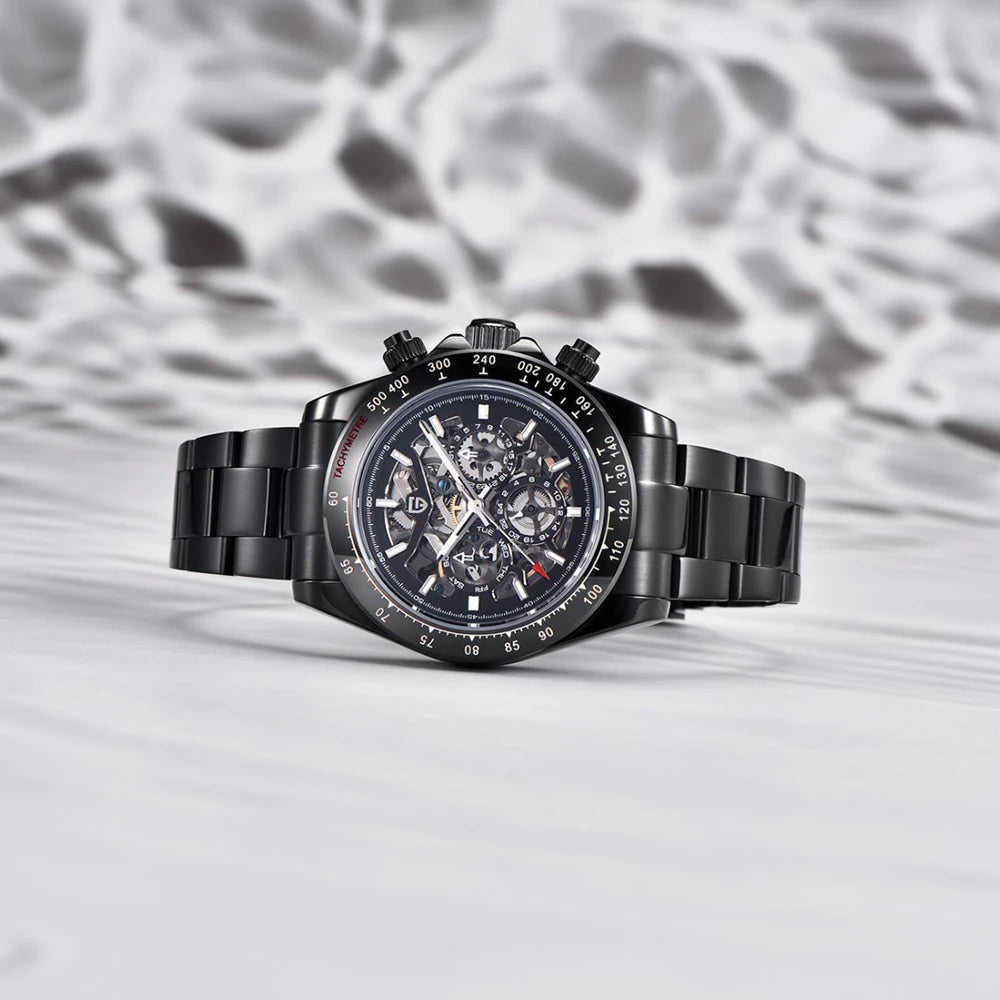 PAGANI DESIGN Mechanical Automatic Watch Luminous StainlessSteel Multi functional Date Display Sport Men's Diving Watch+Gift Box