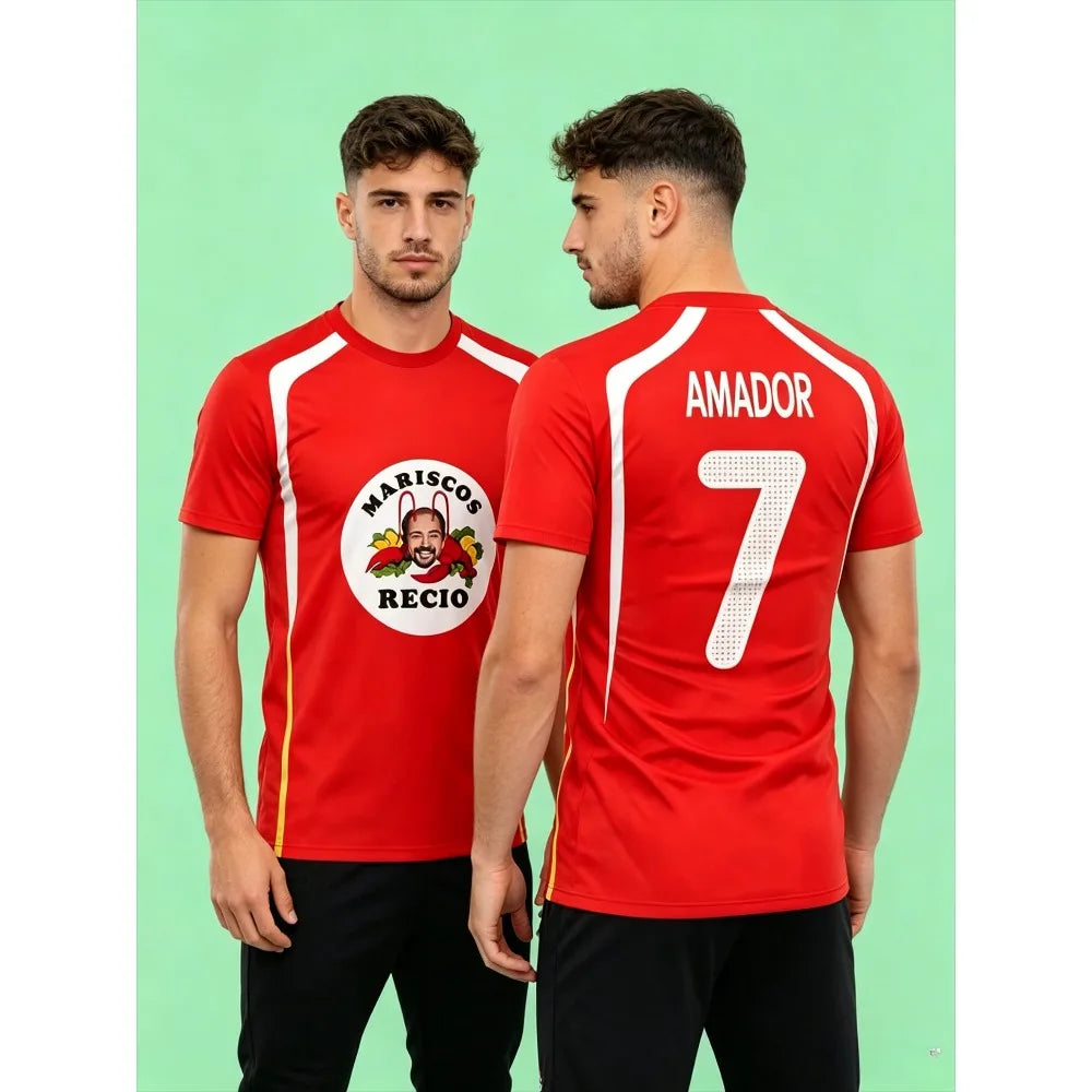 2026 Summer Amador Vicente Recio Football Jerseys Seafood Shrimp Recio Print T-Shirt Sportswear  Men'S Women'S T-Shirts