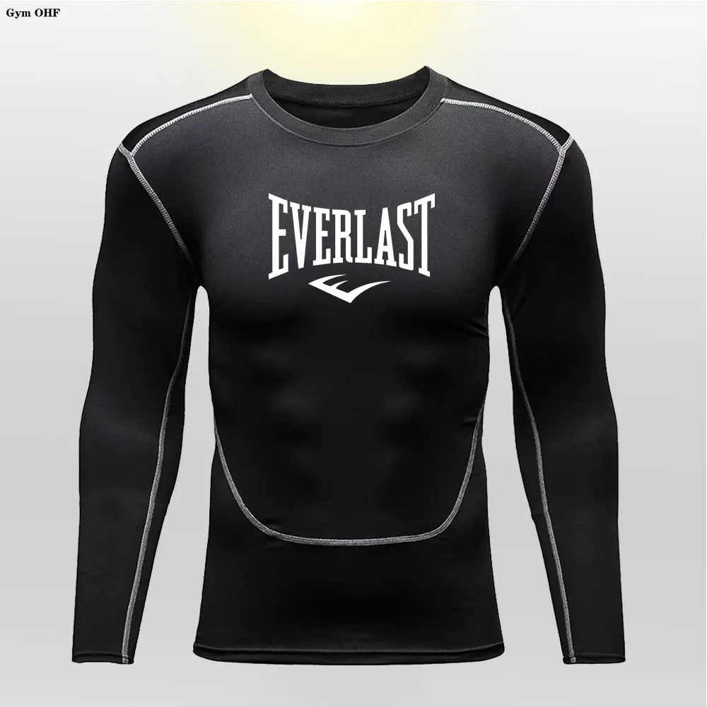 Men's Sports Tight Long-Sleeve Top Gym Training Running Breathable Elastic Athletic Wear