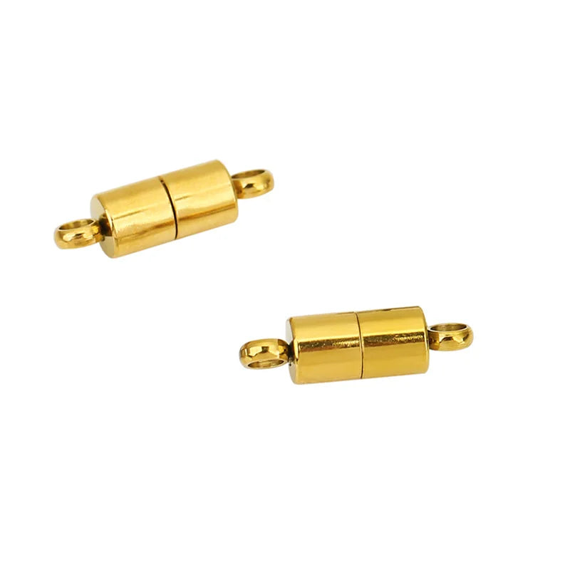 2pcs 14mm Stainless Steel Necklace Clasps Magnetic Hooks PVD Never Fade End Connectors For Bracelets Findings Jewelry Making