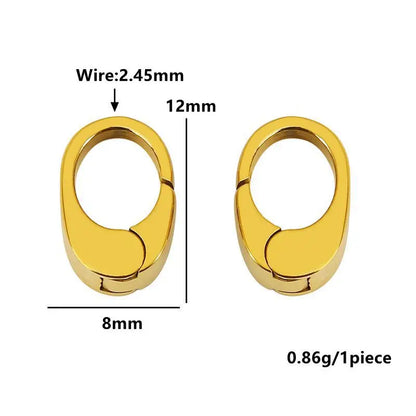 2pcs Stainless Steel Clasp Strong Oval Heart Round Polished Lobster Clasp Hook Connector DIY Necklace Jewelry Making Accessories