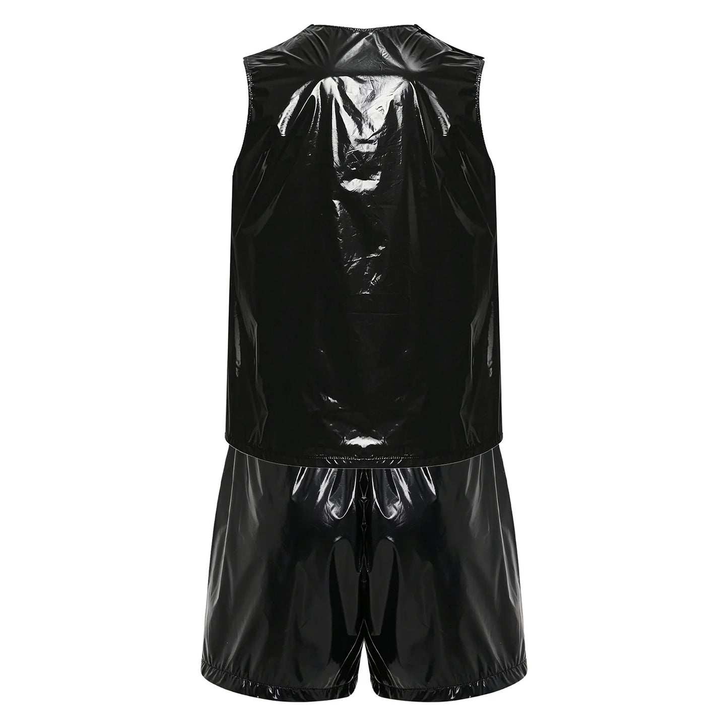 Mens Waterproof Sweat Tracksuit Tank Tops And Sides Buttons Boxer Shorts Two Pieces Outfit Special Needs Adaptive Clothing
