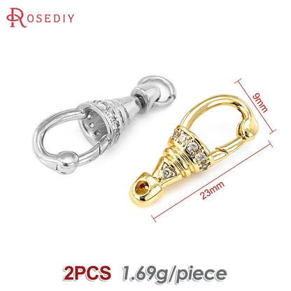 18K Gold Color Brass Rotatable Lobster Clasps Connect Clasps Jewelry Necklaces Bracelets Making Diy Findings Accessories