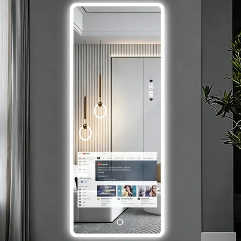 Customize smart mirror Wi-Fi Control With Weather Date Time Display Black Mirror TV Show LED Lighting Smart Wall-Mounted LED