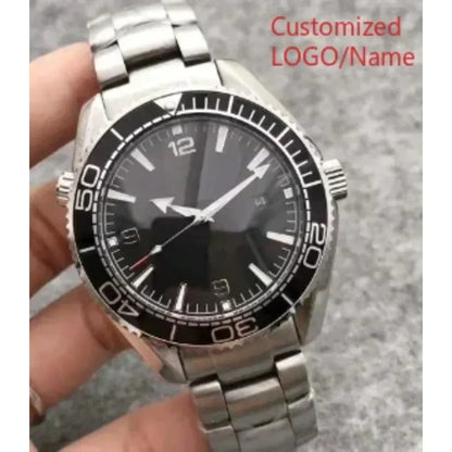 A11 Store Customized Watch  Men Case Relogio Masculino Mechanical Watch Ocean Universe Steel Black Blue Ceramic