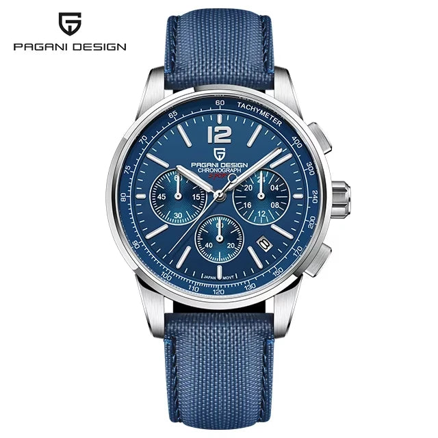 PAGANI DESIGN New Mens Watch 41mm Chronograph 100M Waterproof Wristwatch Top Brand VK63 Quartz Watches for Men Gift Reloj Hombre
