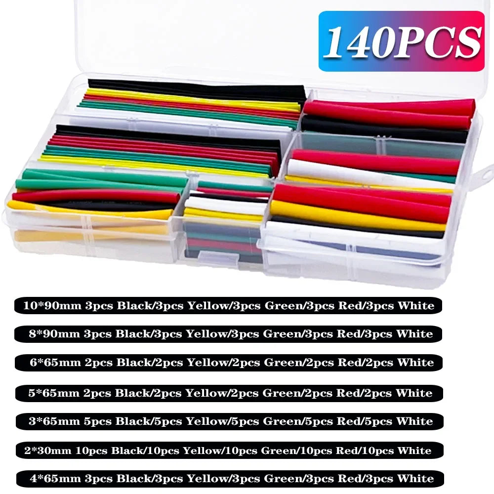 127-1060 pcs 2:1 Heat Shrink Tube Shrinking Assorted Polyolefin Insulation Sleeving Wire Cable Sleeves Wrap