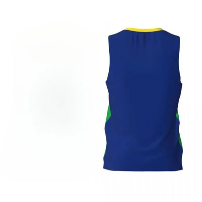 BRAZIL Style Flag Football Tank Top Fashion Summer 3D Printed Jersey Vest Loose Breathable Sports Basketball Sleeveless Tees