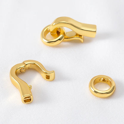 2pcs 4pcs 18K Gold Plated Brass Hook Clasp End Connector For DIY Handmade Beaded Bracelet Spring Clasp Jewelry Making Findings