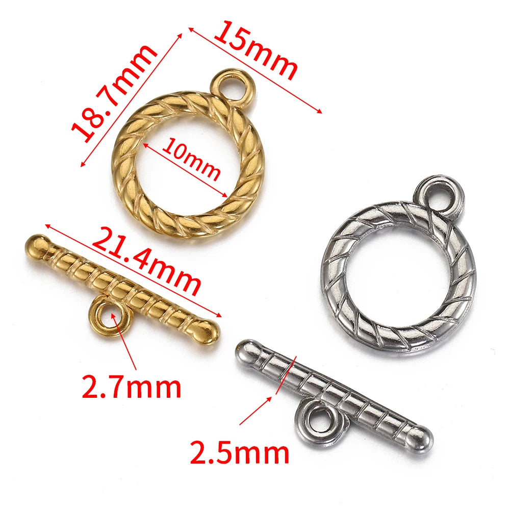 4sets Stainless Steel OT Toggle Clasp Rectangle OT Connectors for Jewelry Making DIY Necklace Bracelets Hooks Supplies