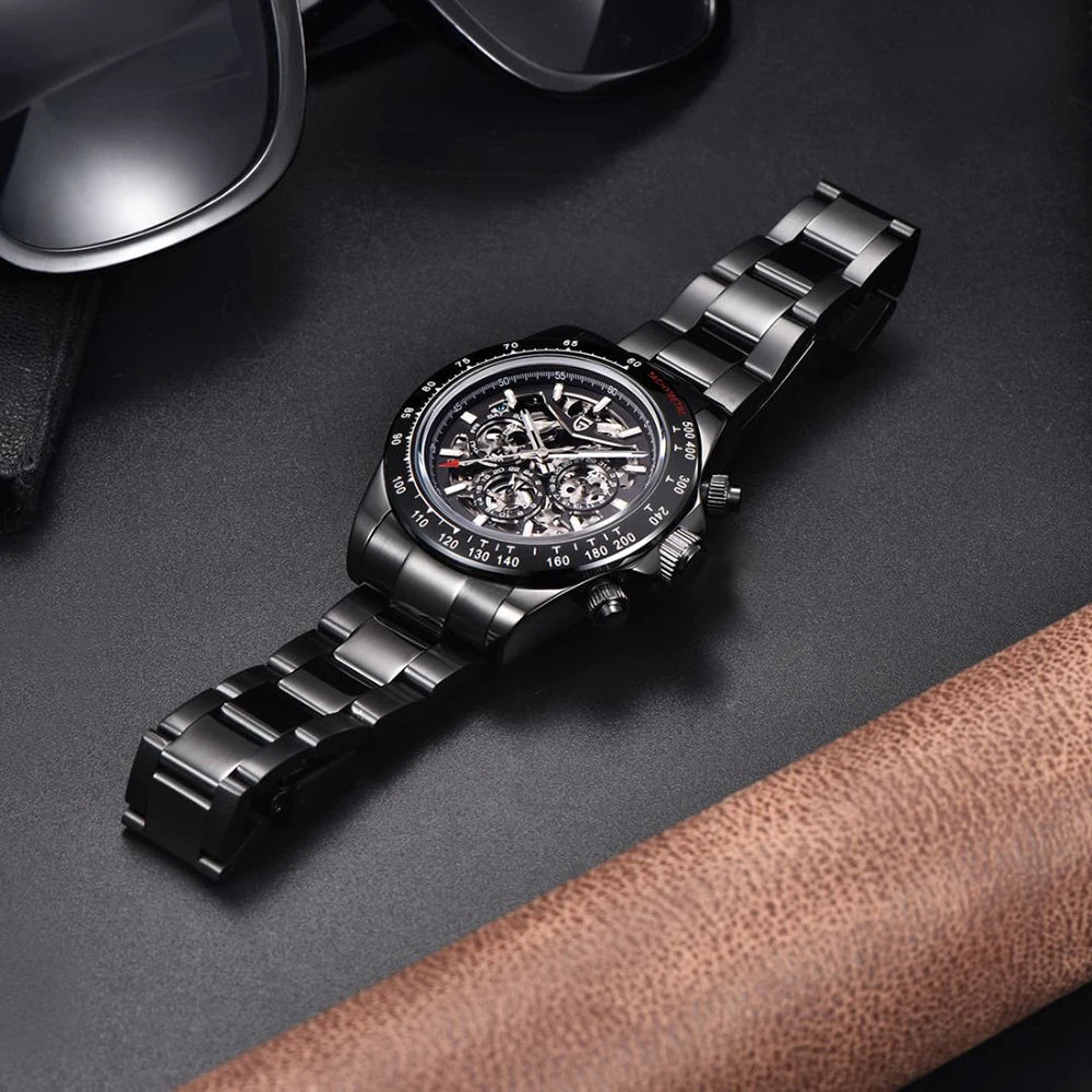 PAGANI DESIGN Mechanical Automatic Watch Luminous StainlessSteel Multi functional Date Display Sport Men's Diving Watch+Gift Box
