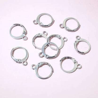 30pcs 14x12mm 15x10mm No Fade Stainless Steel French Lever Earring Hooks Clips DIY Earwire Earrings Jewelry Findings Accessories