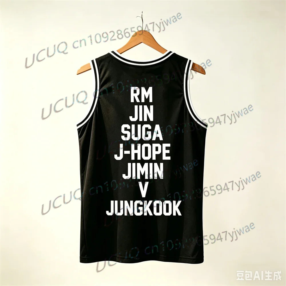 KPOP Concert Outfits JUNGKOOK Basketball Jersey Tank Top Breathable Sports Vest Casual Sleeveless Top Army Gift Men Women Vest