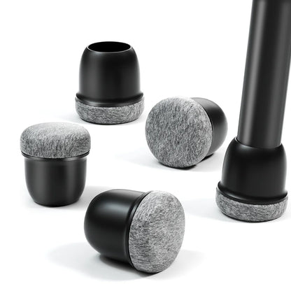 8pcs Black Round Chair Leg Protectors Anti-Slip Silicone Foot Covers for Hardwood Floors Furniture Feet Pads to Prevent Scratche