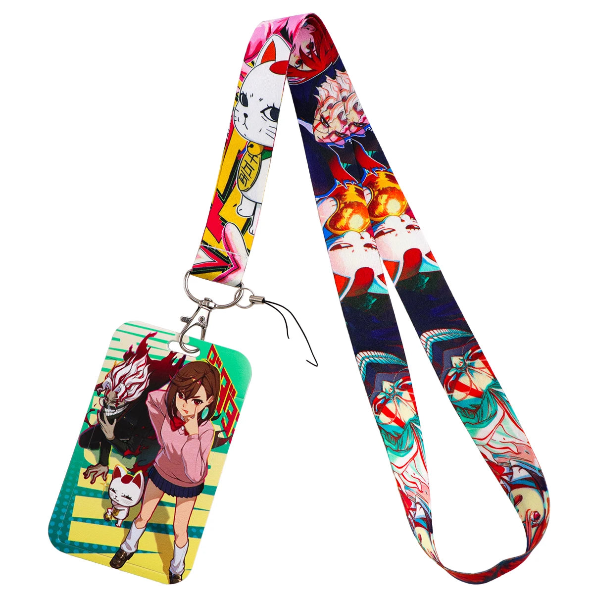 Cartoon Cat Monster ID Badge Holder Lanyards Anime Door Card Case Hanging Rope Neck Strap Keychain Business Card Gift
