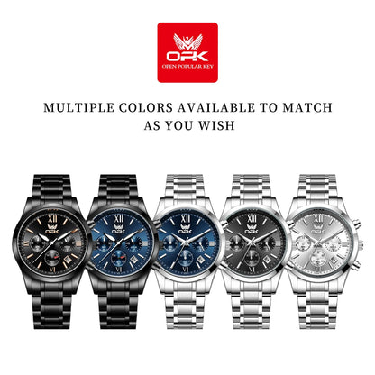 OPK 6052 Mens Watch Automatic Date Stainless steel Band High Quality Men's Watches