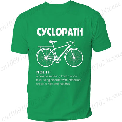 Summer Men's T-shirt Tops Short Sleeve Fashion Men Tshirt Cyclopath Funny Cycling Bicycle Cyclist Mens T-Shirt Casual Clothing