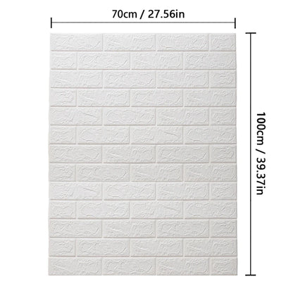 3D Self-Adhesive Wallpaper 70cm*1/5/10m Waterproof Brick Wall Stickers Living Room Bedroom Children's Room Home Decoration