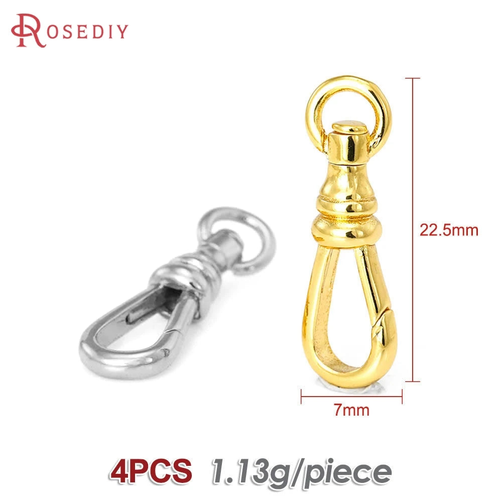 18K Gold Color Brass Rotatable Lobster Clasps Connect Clasps Jewelry Necklaces Bracelets Making Diy Findings Accessories
