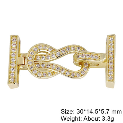 Juya DIY Copper 18K Gold Plated Pendant Connector Fastener Buttob Lock Clasps For Needlework Natural Stone Pearls Jewelry Making