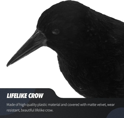 Crow Decoy 2-Pack: Plastic Fake Crows for Garden Yard Backyard Decoration
