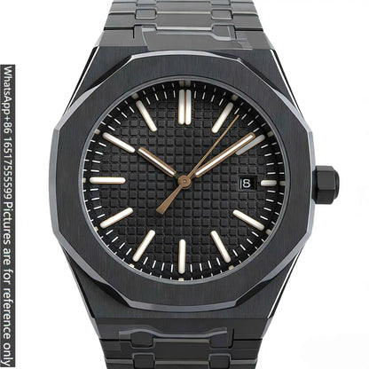 42mm Streamlined Modern Mens Luxury Watches Matte Solid 904L Steel Automatic Movement Open Skeleton Dial Wear Resistant Long