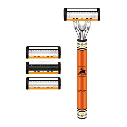 6-layer razor blade, men's stainless steel blade, classic water washed razor, sharp blade for clean shaving