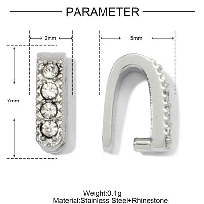 5Pcs/Lot Stainless Steel Clips Clasps Rhinestone Pinch Clip Bail Connectors For DIY Jewelry Findings Accessories