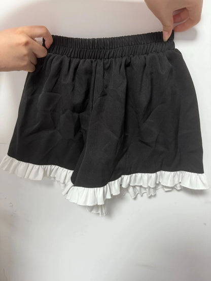 Jirai Kei Sailor Black Dress Lace Patchwork Slim Fit Dresses Japanese Sweet Inner Shorts Set JK School Uniform for Women Girls