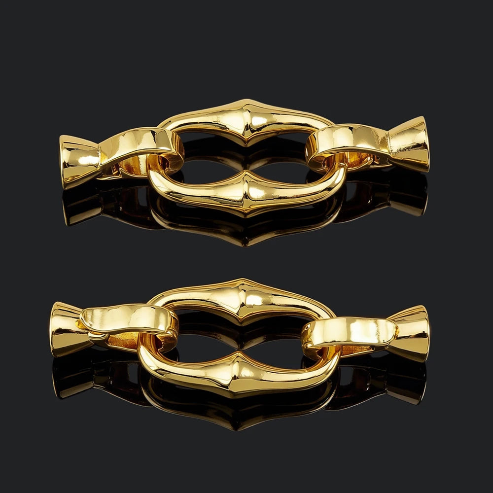 1 Pcs Copper Gold Color Plated Double-headed Bamboo Joint Buckle Pearl Necklace Bracelet Closing Buckle DIY Jewelry Accessories
