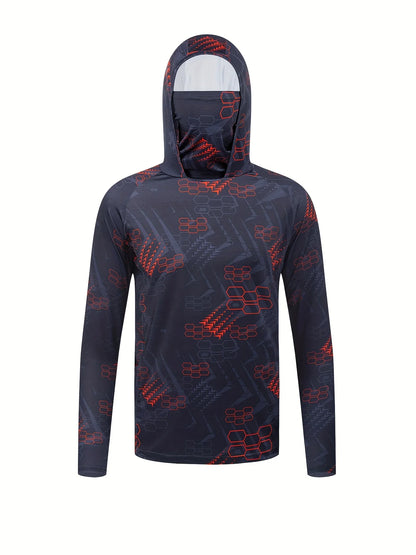 American men's summer creative camouflage graffiti print soft breathable fishing suit long sleeved T-shirt outdoor casual top