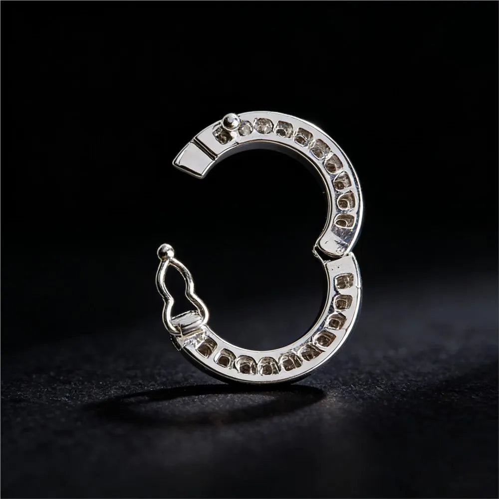 2pcs Round Connector Buckles Pearl Clasps Fasteners With Zircon Keyrings  For DIY Bracelet Necklace Keychain Making Accessories