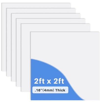 6 Pcs 2Feet X 2Feet Drop Ceiling Tiles PVC Smooth Ceiling Panel Easy Drop in Installation for Waterproof Washable and Fire Rate