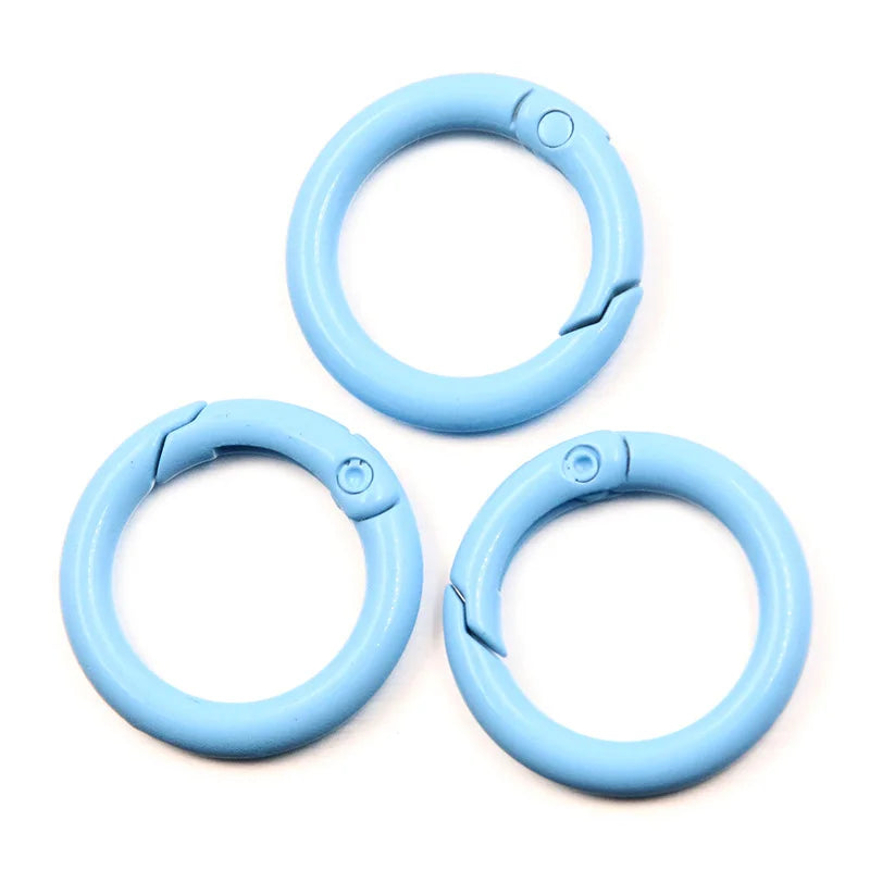 5-20pcs Colorful Spring O Rings Round Carabiner Key Ring Trigger Snap Buckle Keychain DIY Jewelry Making Bag Charm Accessories